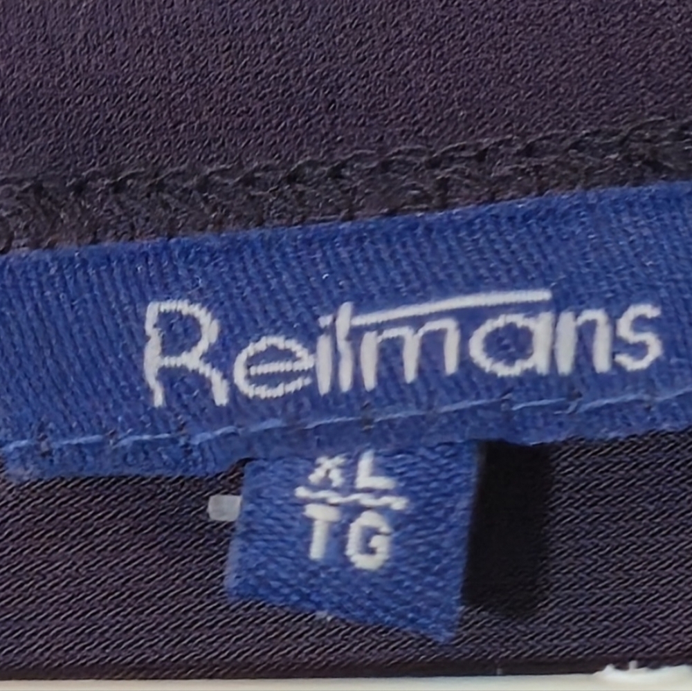 Reitmans XL Deep Plum Wrap Top Geometric Ring Accent 80s Style Minimalist Chic - Picture 5 of 13